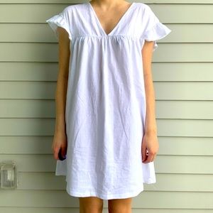 NWT Asos White Mini Dress With Ruffle Sleeve